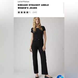 Levi’s Rib Cage Straight Ankle Jeans in black